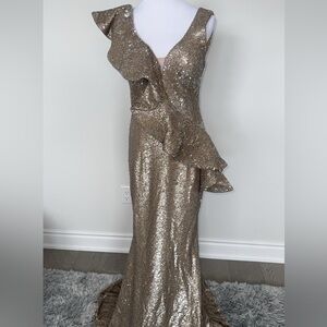 Glamorous Gold Sequin Maxi Dress